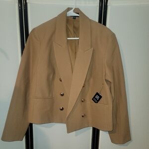 Express Tan Double-Breasted Blazer